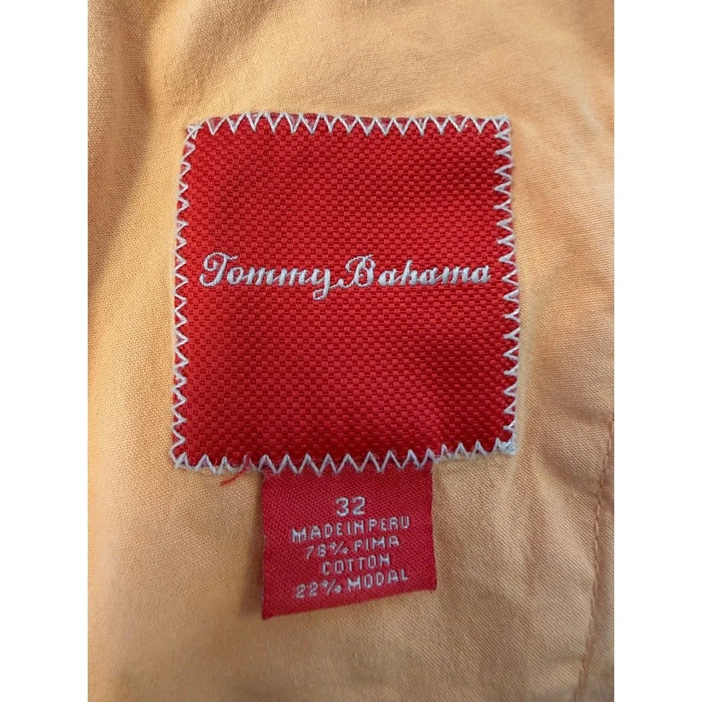 Tommy Bahama Boracay Shorts Mens 32 Orange Pima Cotton Modal Chino Peach